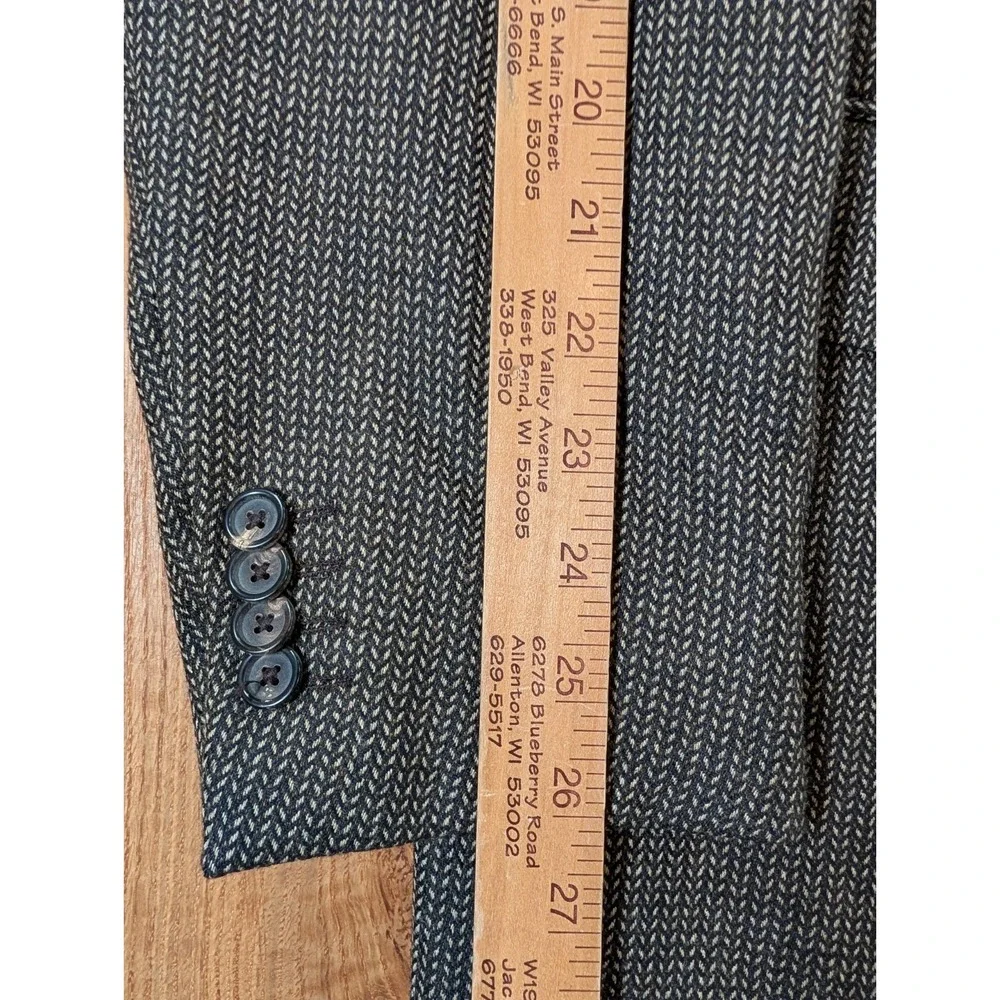 Pal Zileri 56L EU (46L US) Sport‎ Coat Brown Herringbone Virgin Wool Made Italy